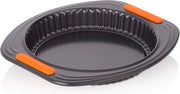 Forma per quiche e tartare di frutta, Ø 28 cm, fondo sollevabile, resistente all'acido, realizzato in acciaio inossidabile, antracite/arancione.