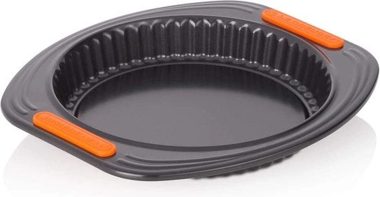 Forma per quiche e tartare di frutta, Ø 28 cm, fondo sollevabile, resistente all'acido, realizzato in acciaio inossidabile, antracite/arancione.