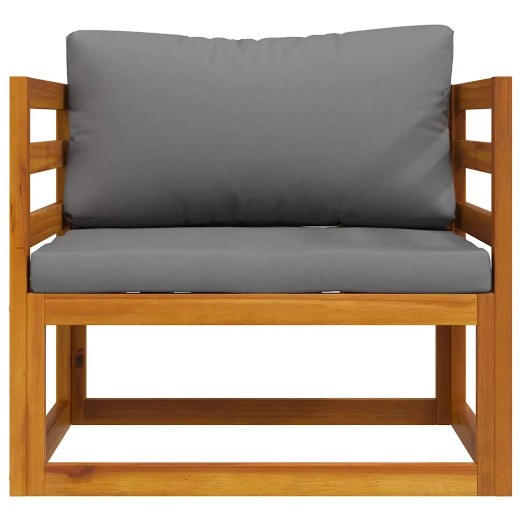Sedia da Giardino con Cuscini Grigio Scuro Massello di Acacia cod mxl 75670