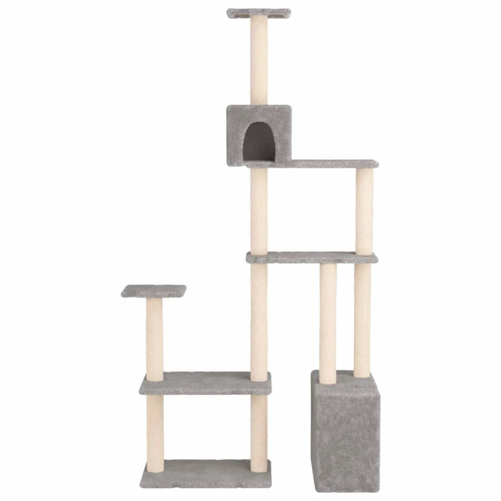 Albero per gatti con pali per graffiare in sisal Grigio Chiaro 172390