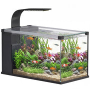 Acquario, 24L in Vetro Temperato con Filtro, Luce LED e Pompa dell'Acqua