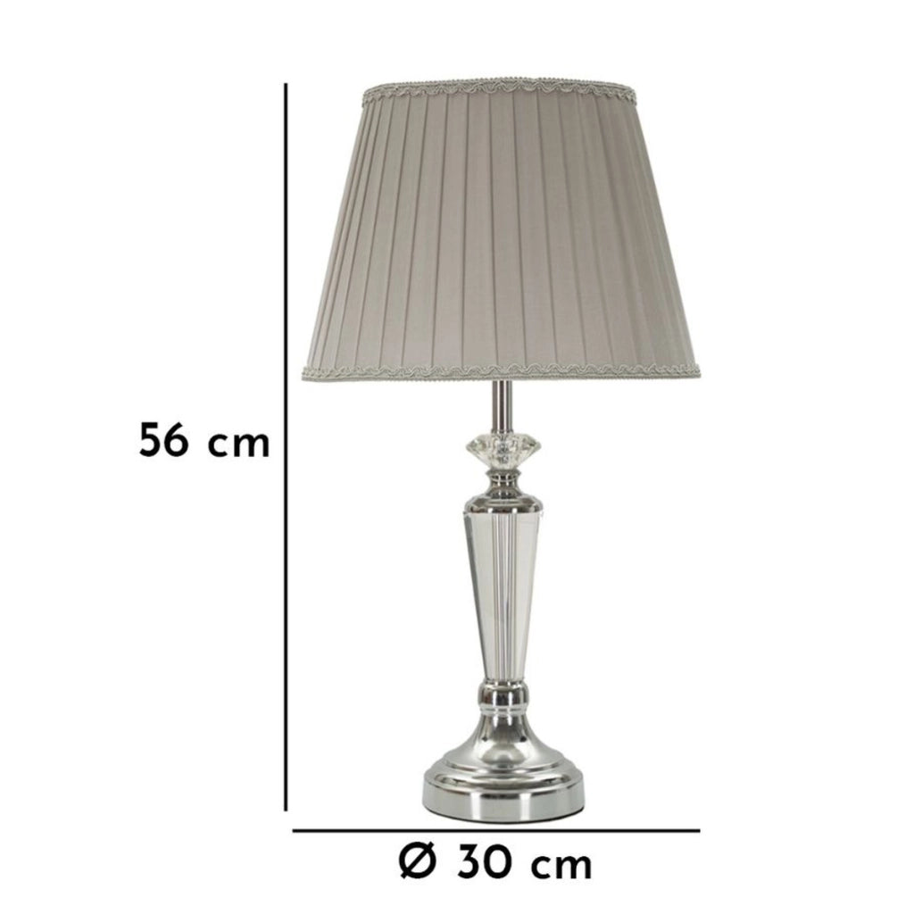 Lampada da Tavolo VKH155, Argento, Metallo, 30x30x56 cm