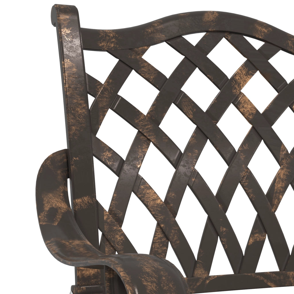 Set Bistro da Giardino a 3 Pezzi in Alluminio Fusione Bronzo