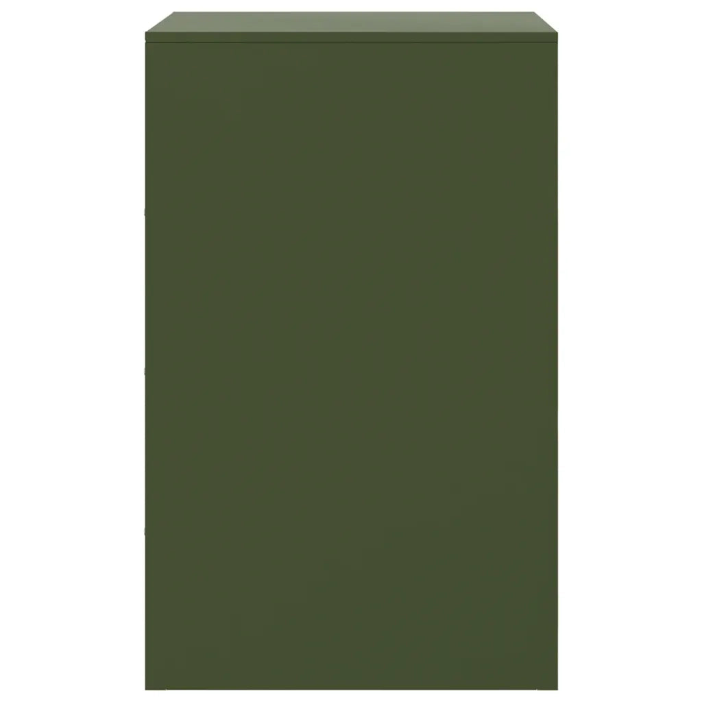 Comodini 2 pz-Set di 2 Tavolino da notte Verde Oliva 34,5x39x62 cm in Acciaio 782369