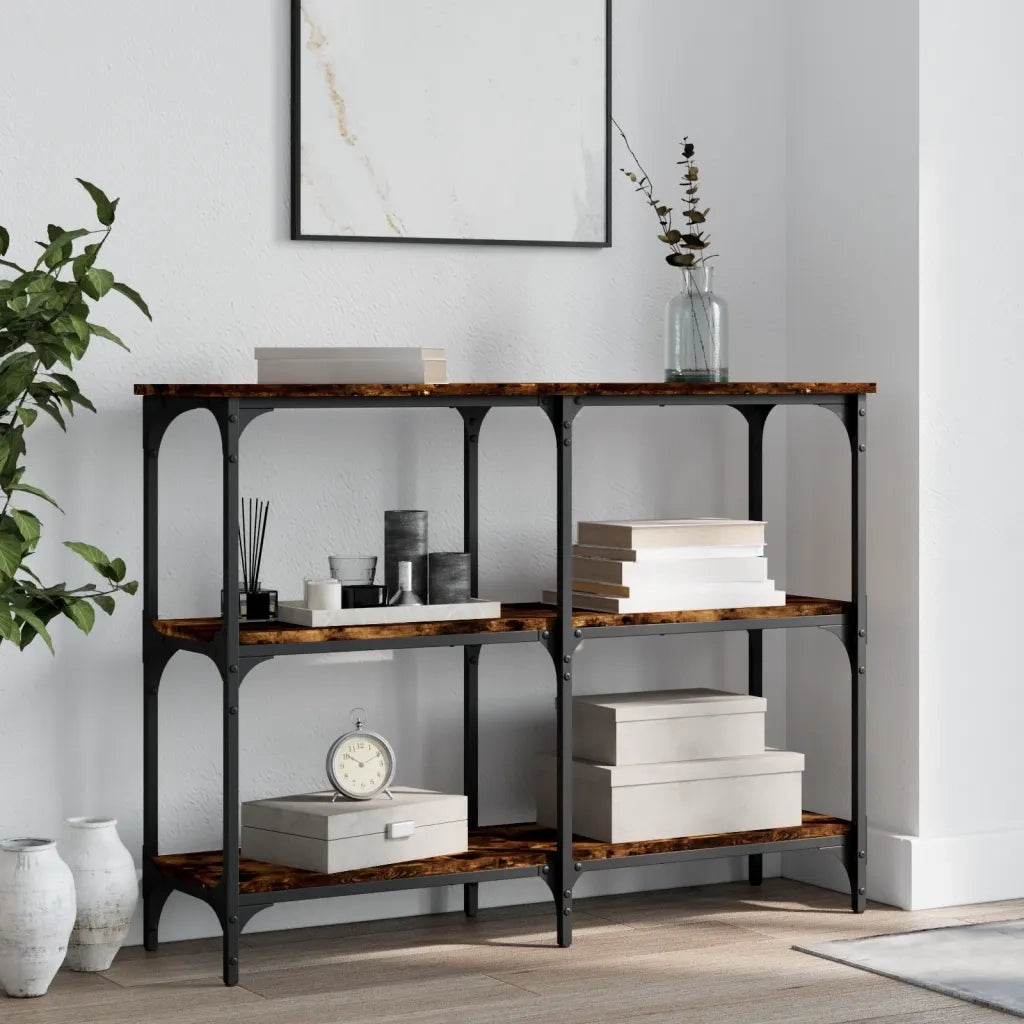 Tavolo Consolle | Tavolo d'Ingresso Rovere Fumo 100x29x75 cm in Legno Multistrato