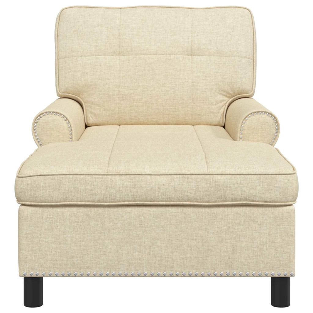 Chaise Lounge con cuscino Crema 91 x 157 x 91 cm Tessuto 42022936