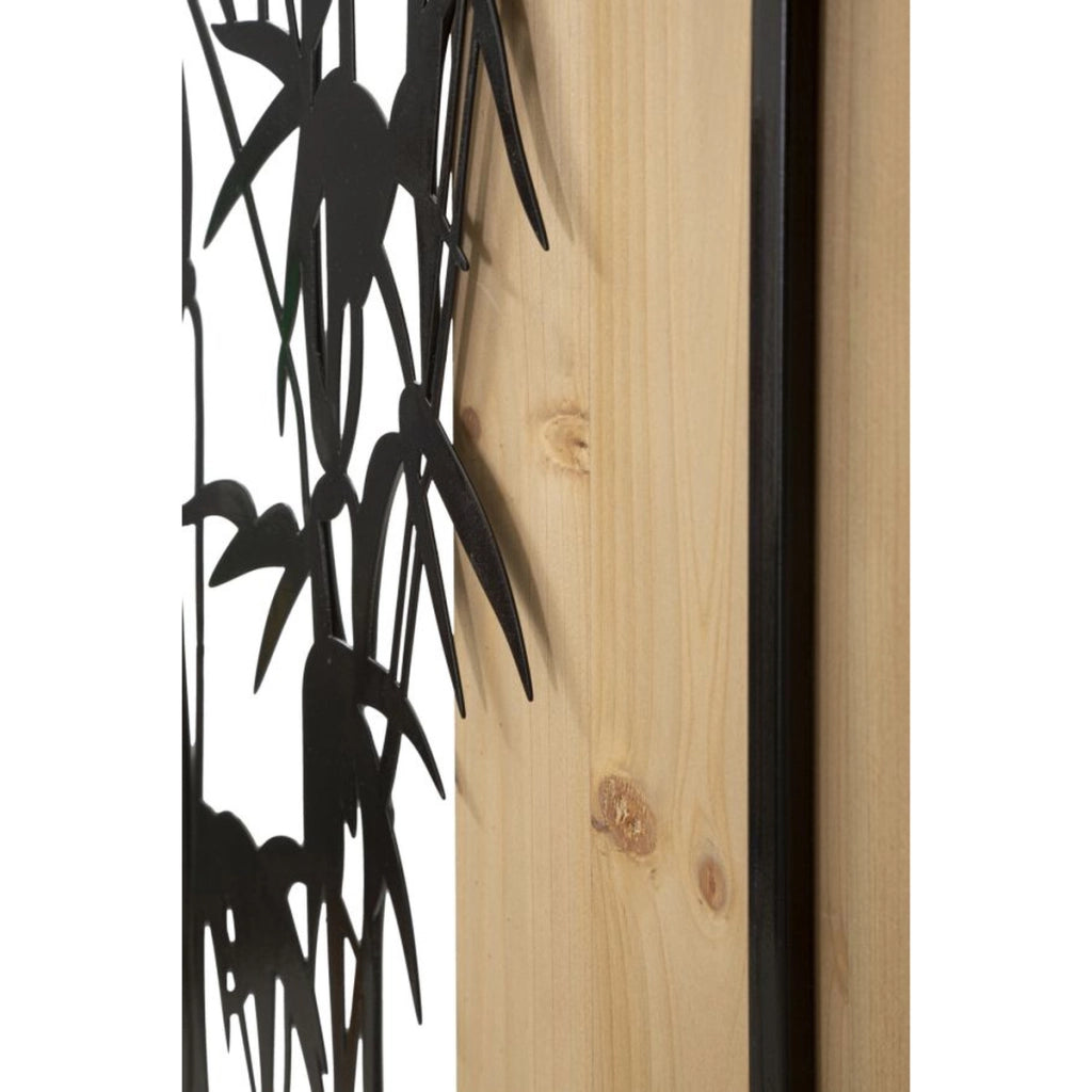 Decorazione in Metallo e Legno Bamboo, Marrone, Metallo, 58x2x80 cm