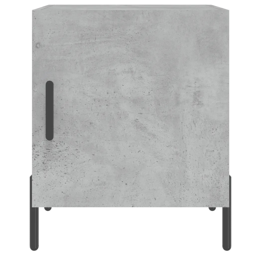 Set di 2 Comodini | Armadio da Notte | Mobiletto da notte Grigio Cemento 40x40x50 cm in Legno Multistrato