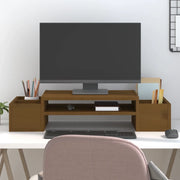 Supporto per Monitor ambra 70x27,5x15 cm Legno Massello di Pino 813967