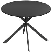 Tavolo da pranzo - rotondo per 4 - stile industriale - gambe in acciaio - nero - per cucina