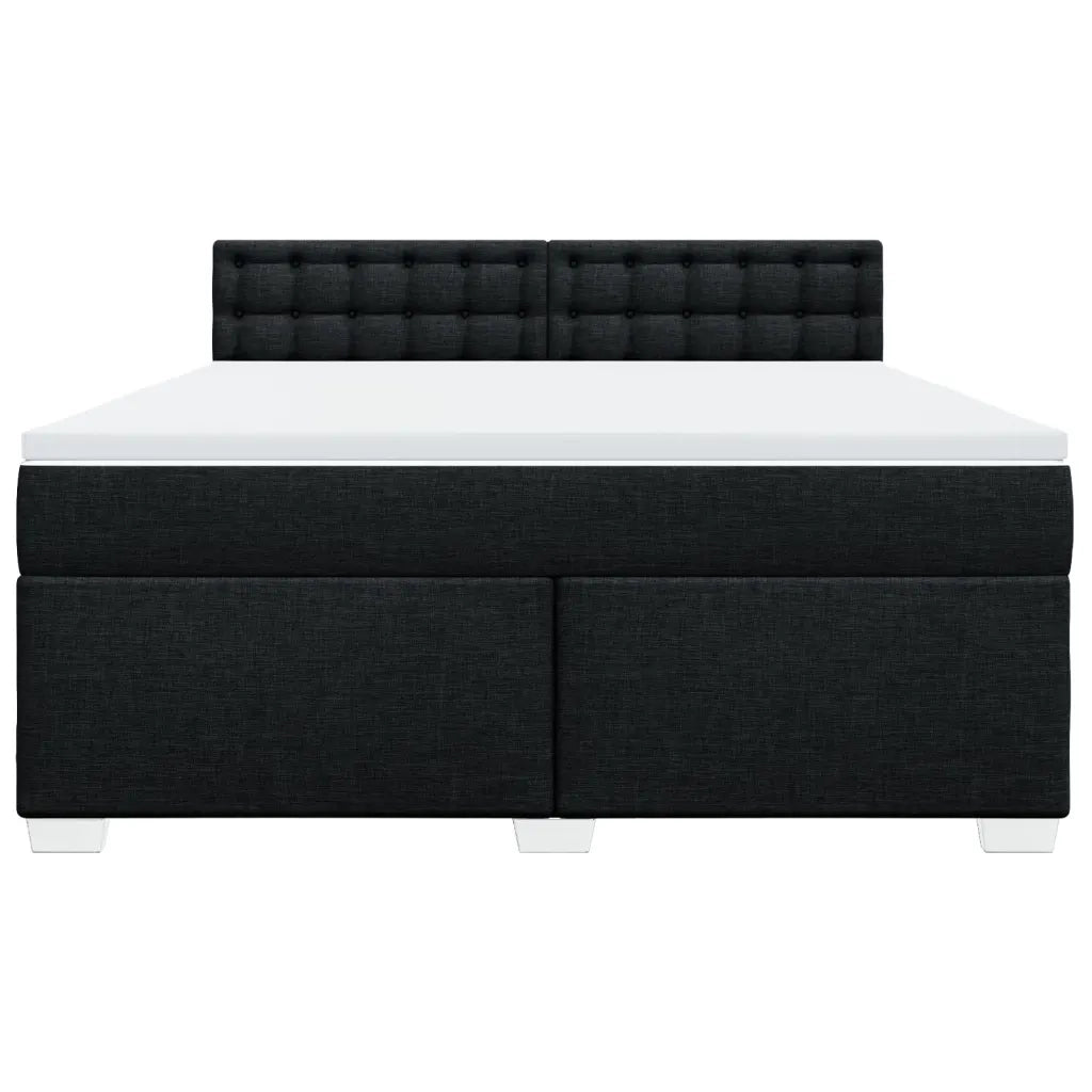 Giroletto a Molle con Materasso Nero 180x200 cm in Tessuto