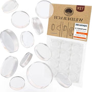 12 pezzi di tamponi di allontanamento della porta - trasparenti - fermagli autoadesivi - 20 x 5 mm - tamponi elastici - trasparenti - autoadesivi - per bagno - superfici di vetro - pareti - fermagli di gomma fermatappo della porta