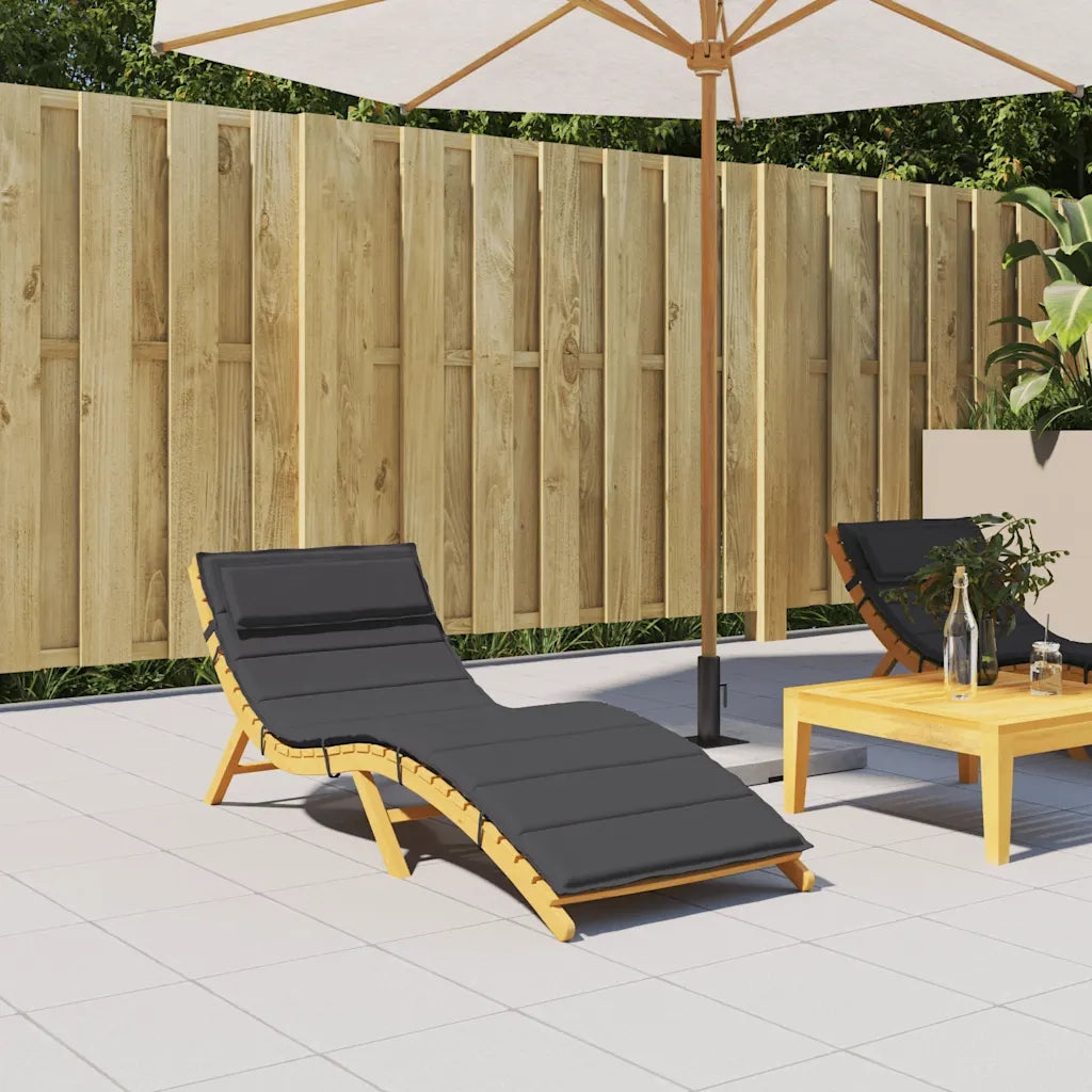 Cuscino per Lettino Nero 180x60x4 cm in Tessuto Oxford 361859