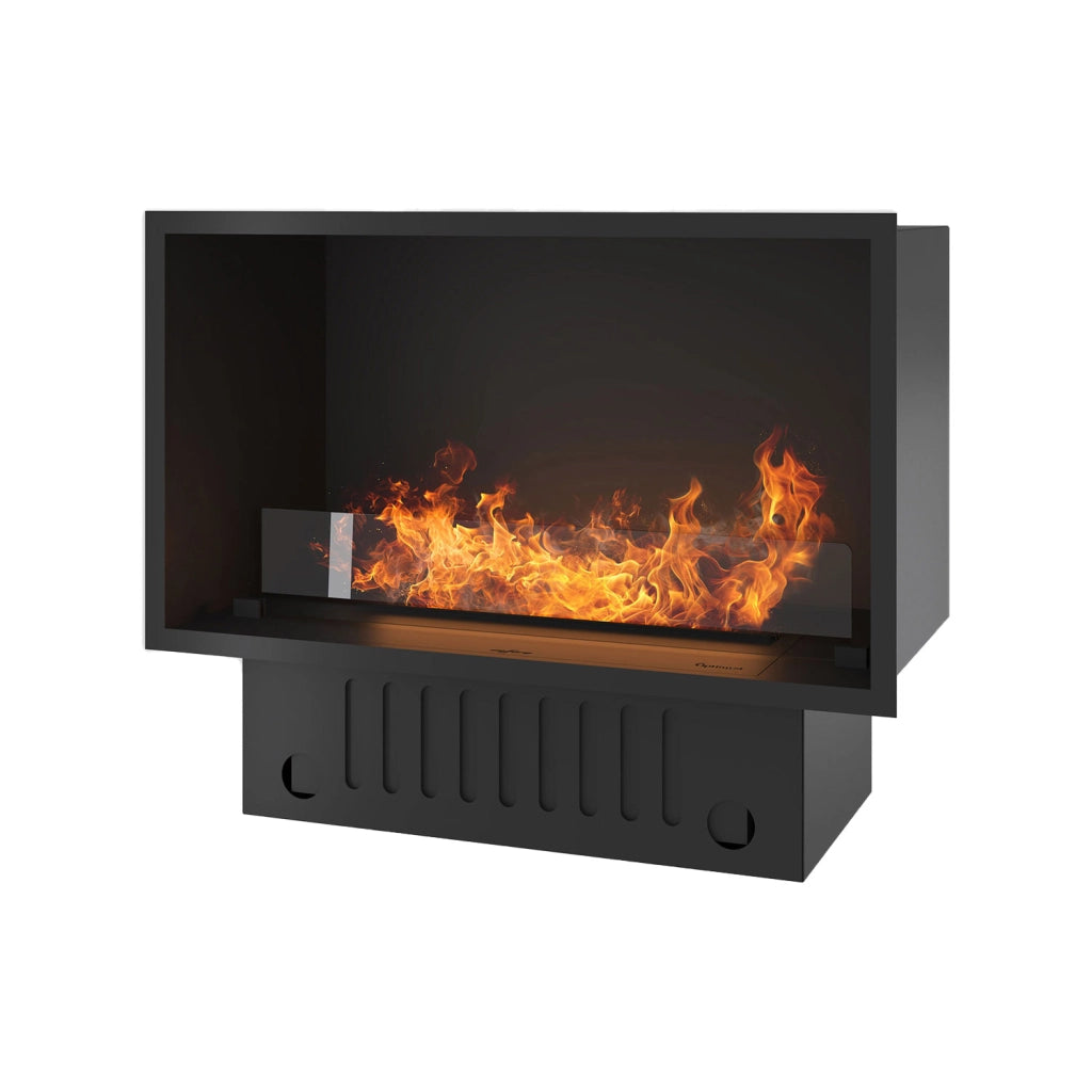 Camino a Vapore Elettrico da Incasso 80x45(64,8)x40 cm Invapo con LED RGB Nero
