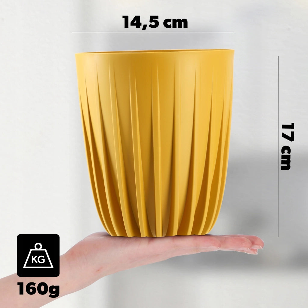 Vaso da fiori KADAX con inserto 14,5x17 cm, rotondo, con coperchio in plastica.
