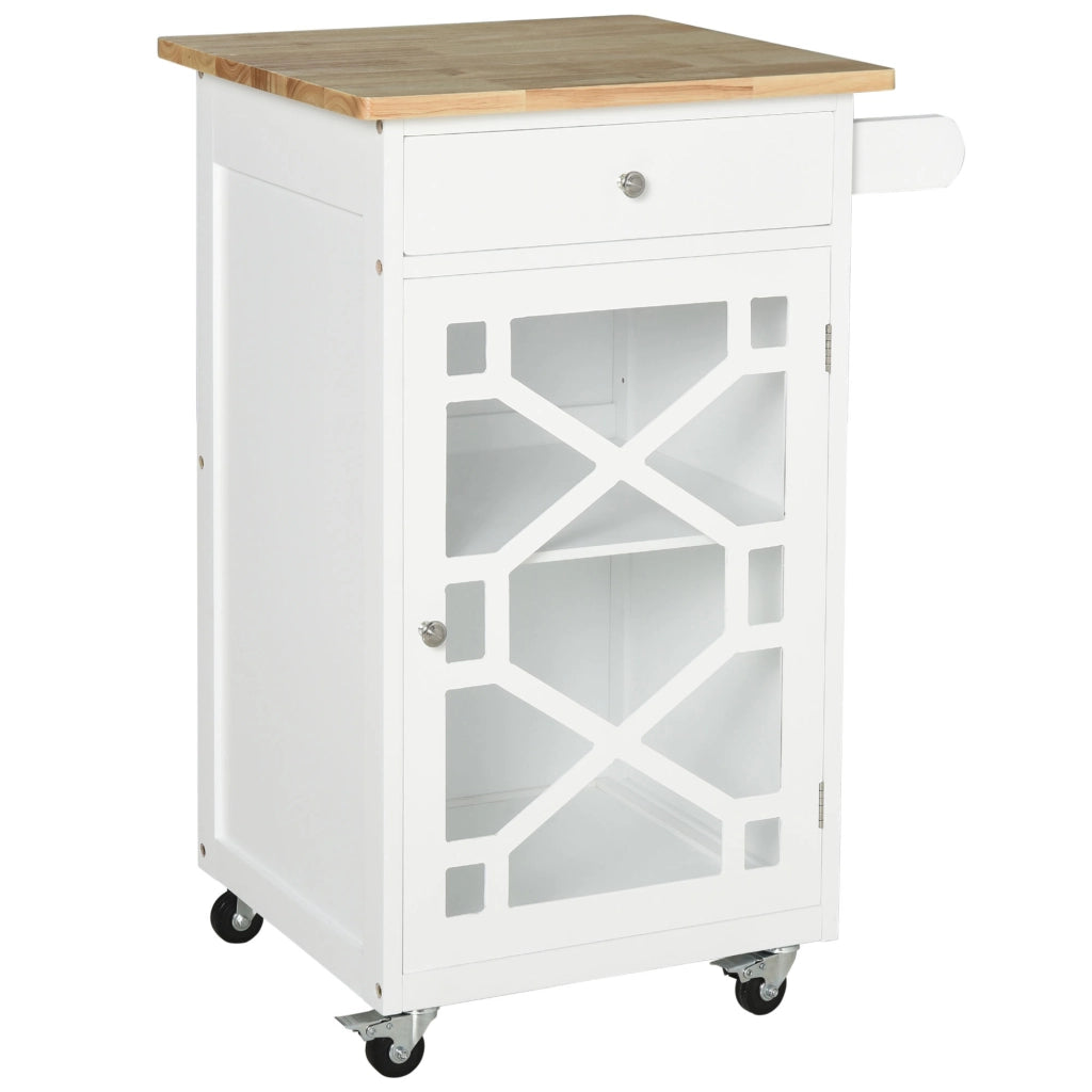 Carrello da cucina con cassetto e ripiano ¨C zephmum ¨C bianco
