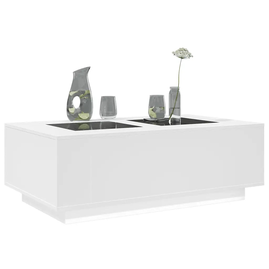 Tavolino da Salotto con LED Infinity Bianco 116x69x40 cm