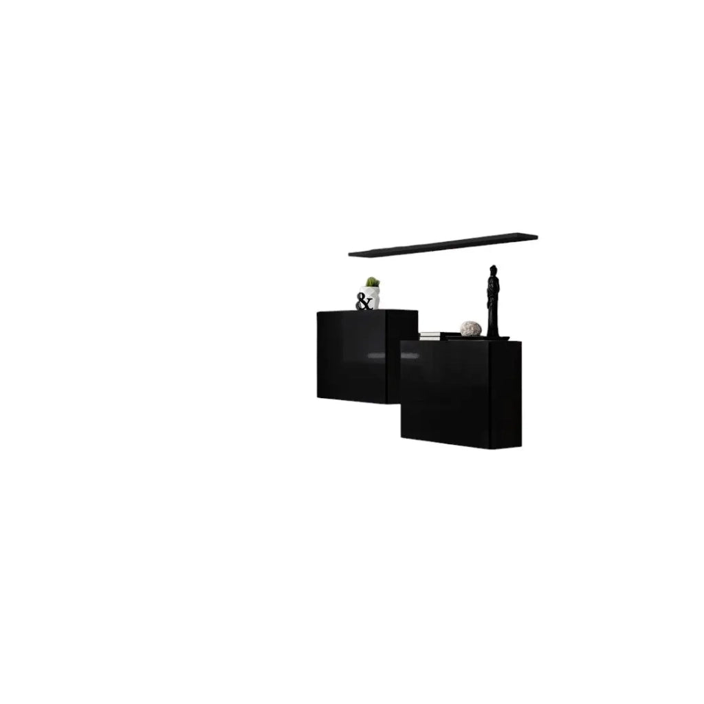 Set di mobili da soggiorno SWITCH SBI design, colore nero lucido.