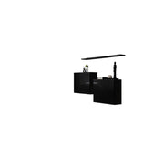 Set di mobili da soggiorno SWITCH SBI design, colore nero lucido.
