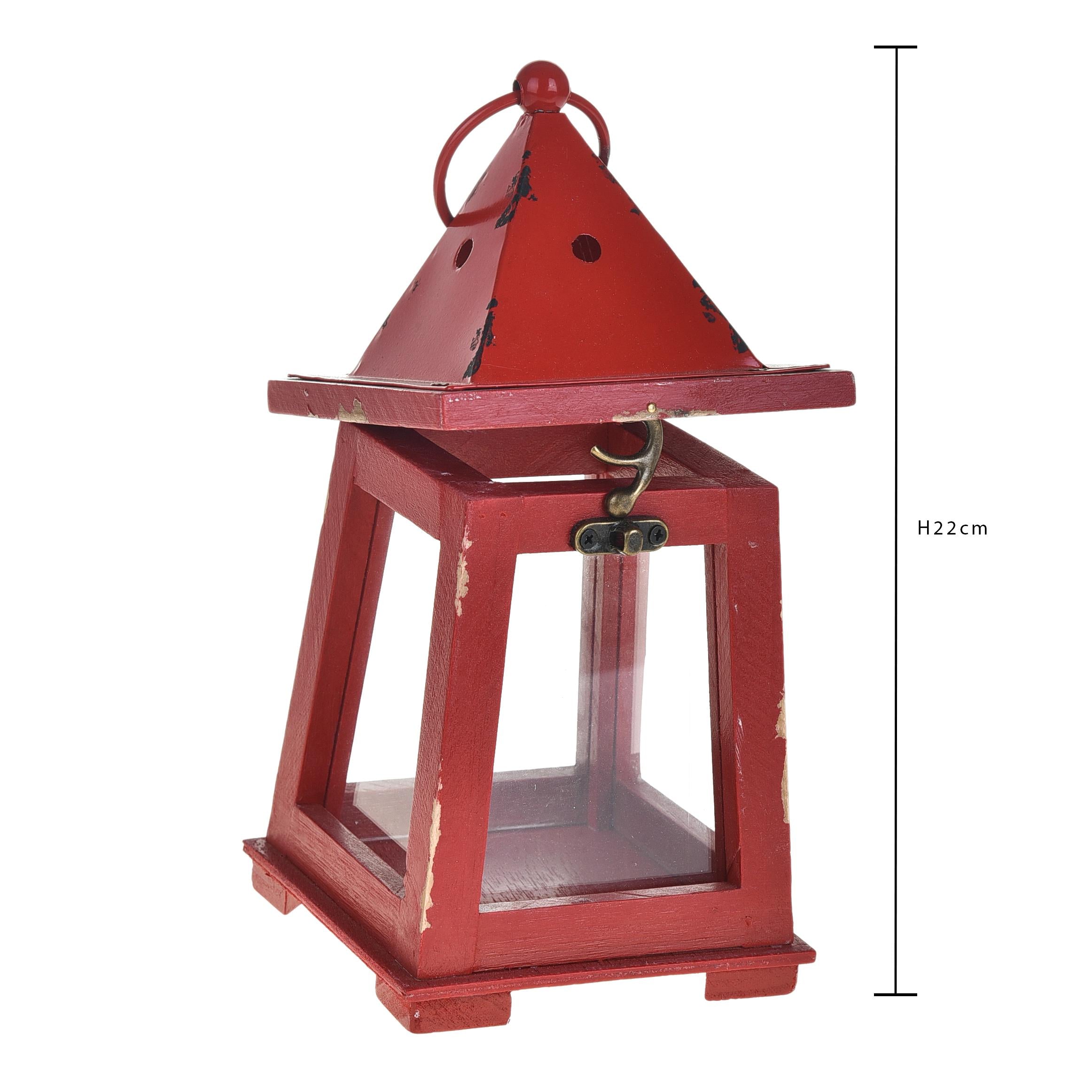 Set 2 Lanterne Red 115x115 H 22 cm