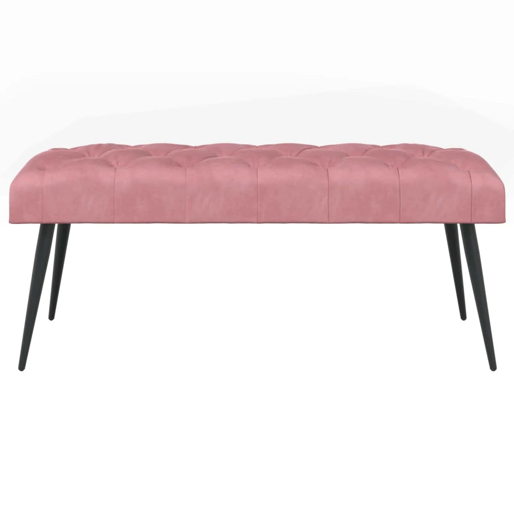Panchina con bottoni imbottiti Rosa 110 x 40 x 46 cm Velluto 42038575