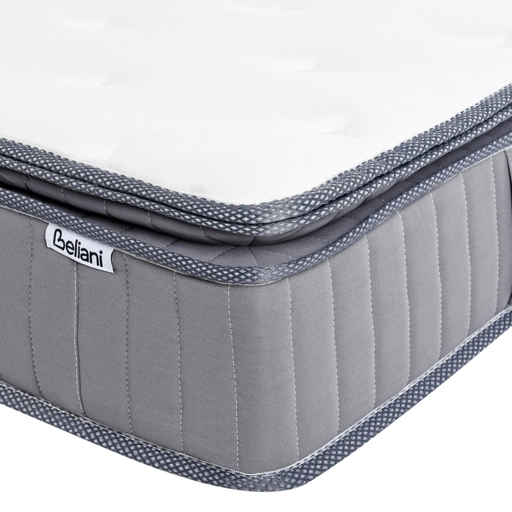 Materasso a molle insacchettate EU misura singola 90 x 200 cm con imbottitura in memory foam rinfrescante rivestimento rimovibile 3 piedi dura rigidità design moderno trapuntato