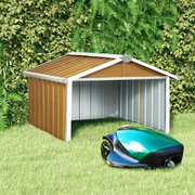 Capanno per Robot Tosaerba 92x97x63 cm Acciaio Zincato Marrone 150910