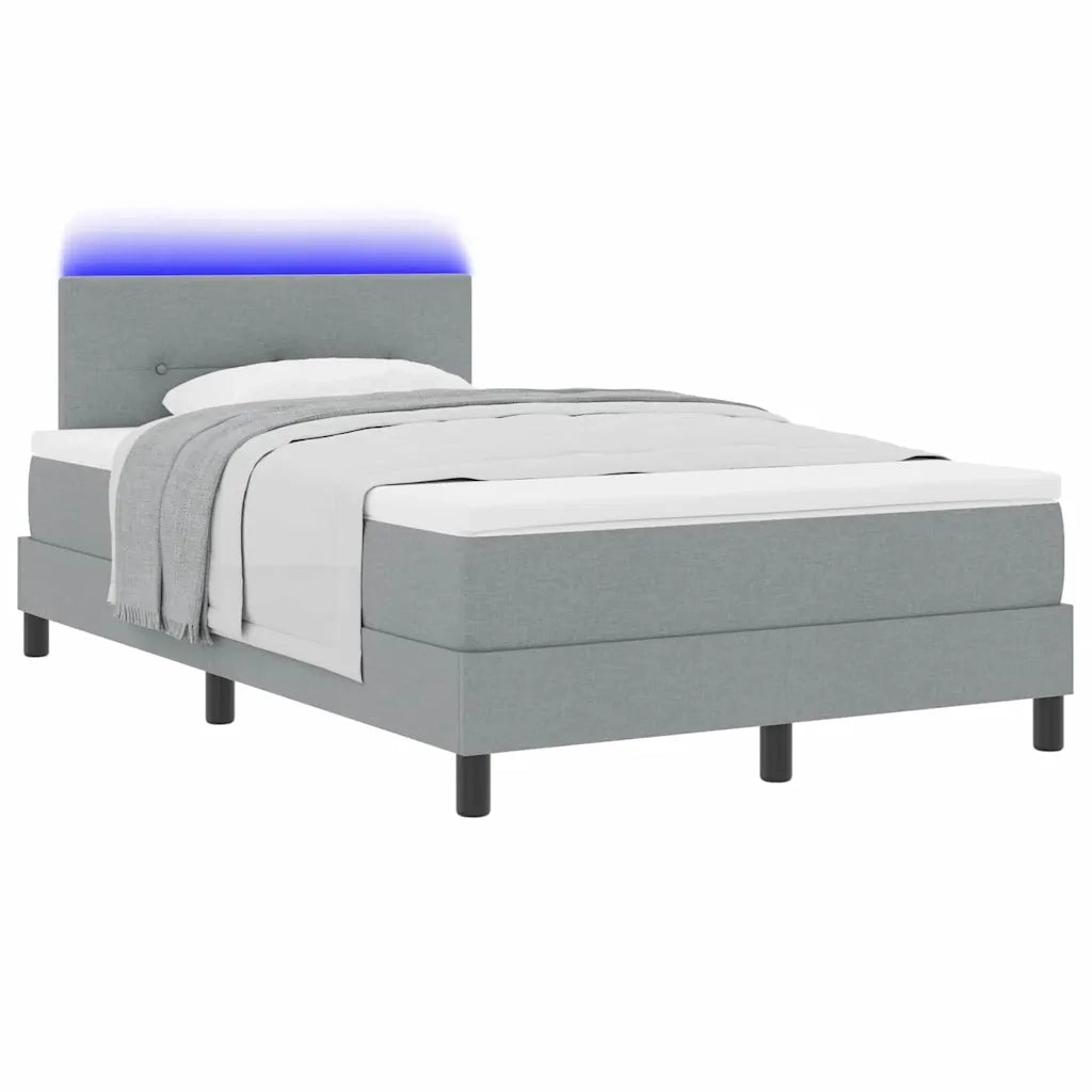 Letto a molle con materasso Grigio chiaro 120 x 190 cm Tessuto