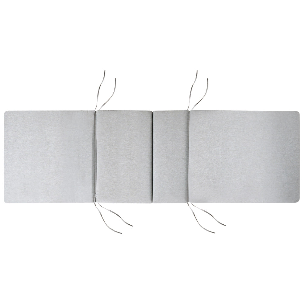 Lettino prendisole da esterno in legno di acacia scuro con cuscino Grigio melange stile rustico giardino terrazzo