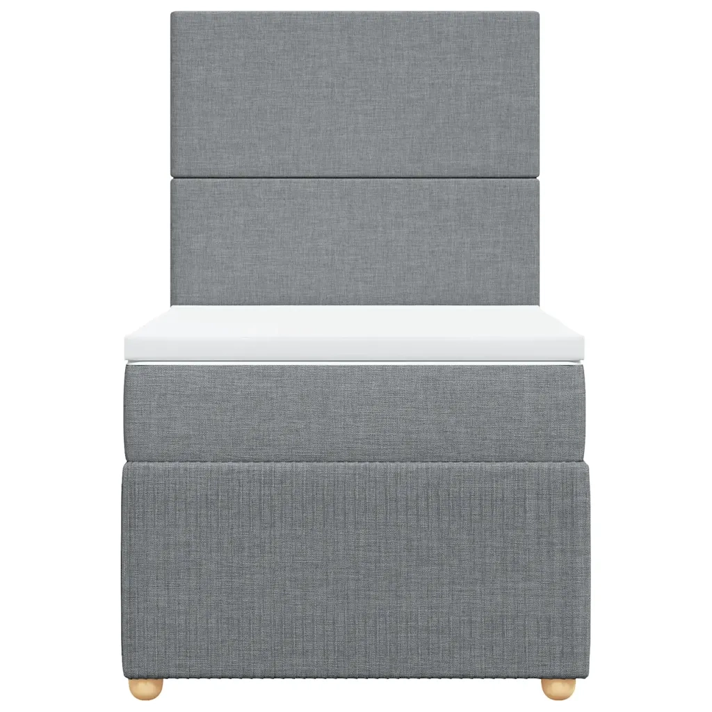 Giroletto a Molle con Materasso Grigio Chiaro 90x190 cm Tessuto