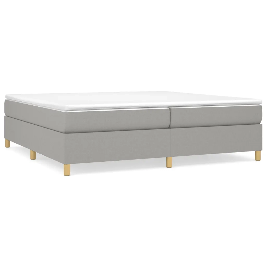Struttura Letto a Rete a Molle-Giroletto Grigio Chiaro 200x200 cm Tessuto 888820