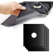 Trade Shop - Set 4 Protezioni Per Fornelli Cucina Piano Cottura Gas Antiaderente Riutilizzabile 27x27cm -
