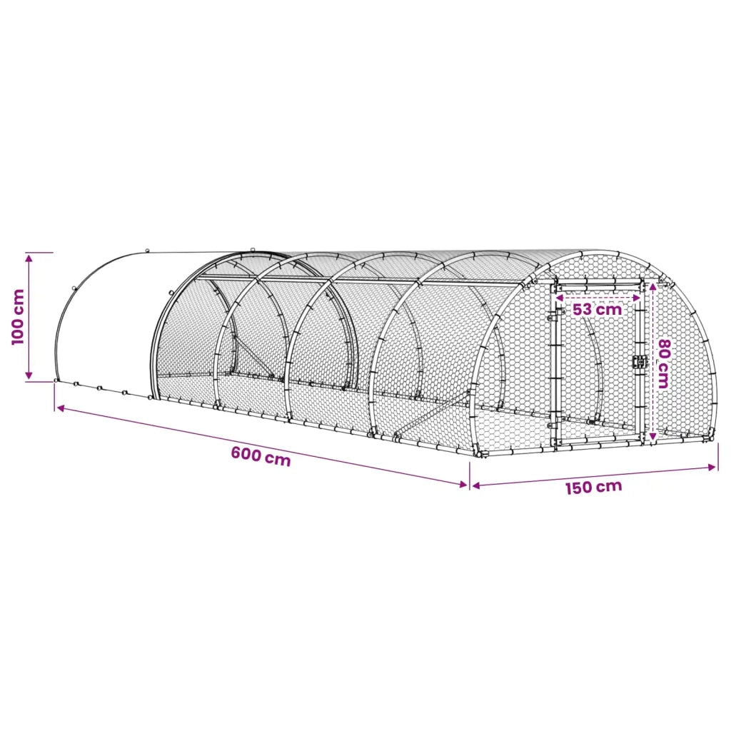 Pollaio Argento 600 x 150 x 100 cm Acciaio zincato 3434667