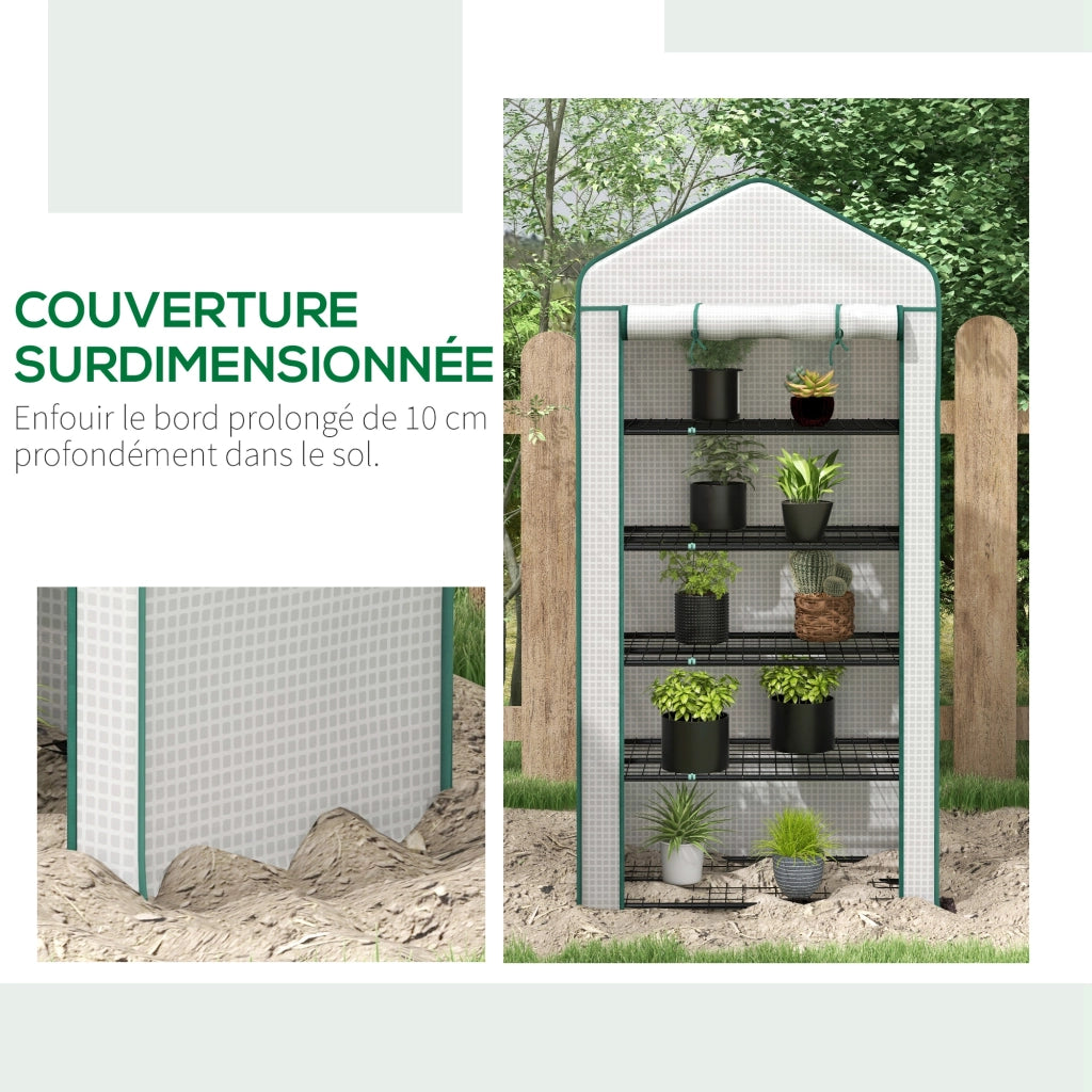 Serra da giardino 5 livelli con porta avvolgibile ¨C zephmum ¨C 90x49x193 cm
