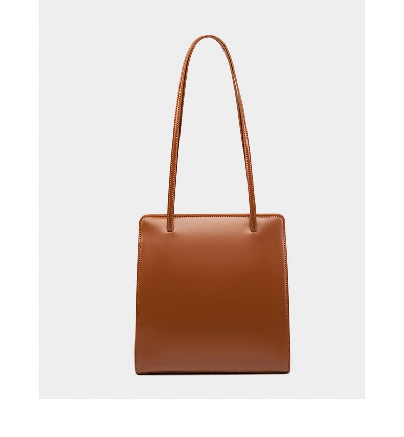 Borsa a secchiello in vera pelle, borsa da sposa retr¨° marrone