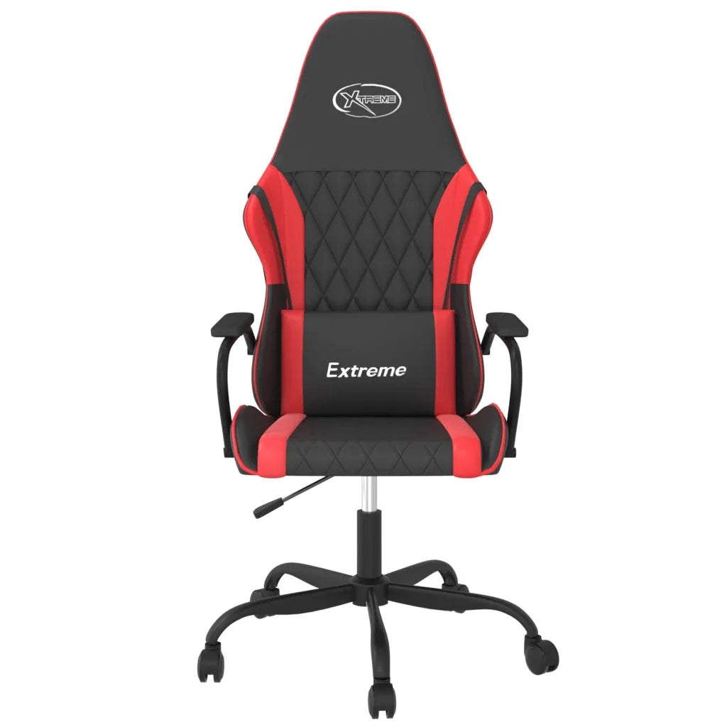 vidaXL Sedia da Gaming Massaggiante Rosso e Nero in Similpelle