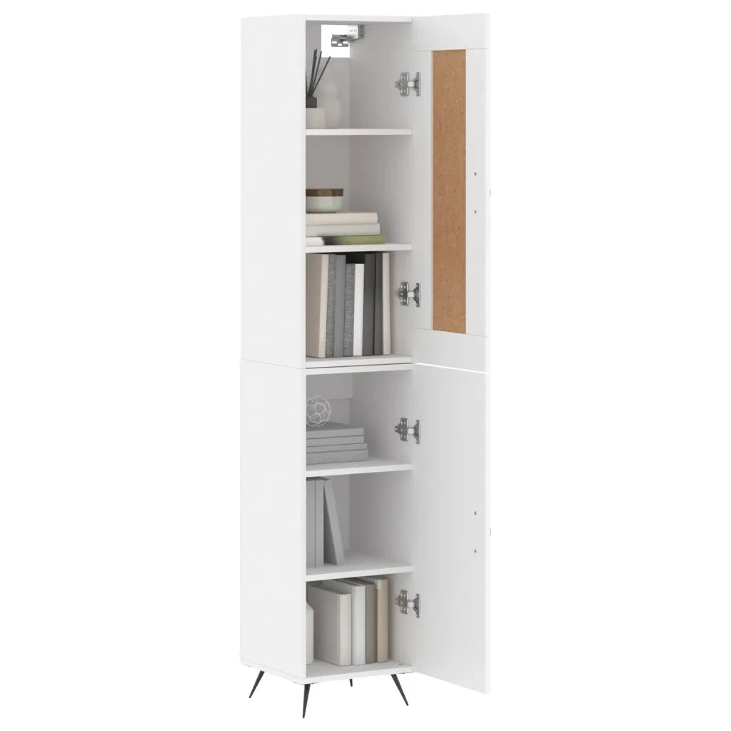 Credenza-Buffet-Armadio da cucina Bianca 34,5x34x180 cm in Legno Multistrato 516618