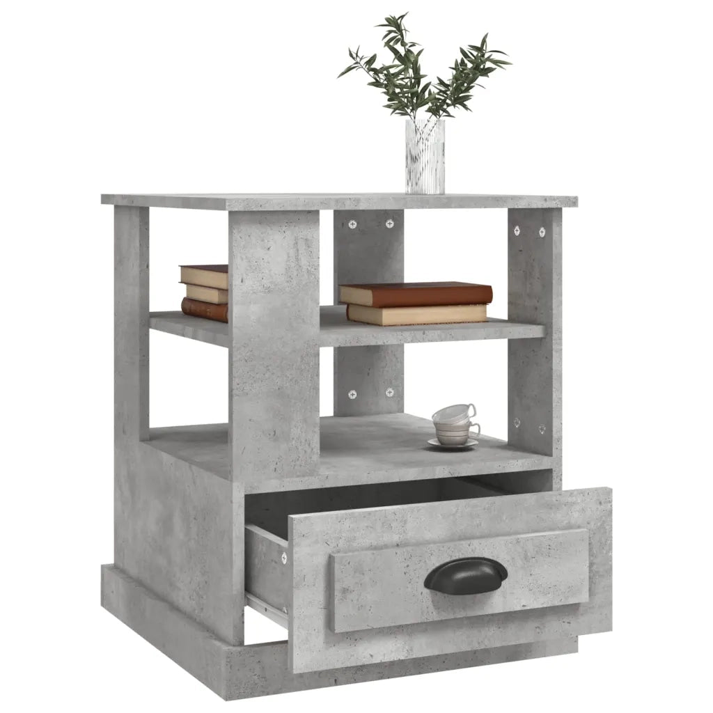 Tavolino Grigio Cemento 50x50x60 cm in Legno Multistrato 816412