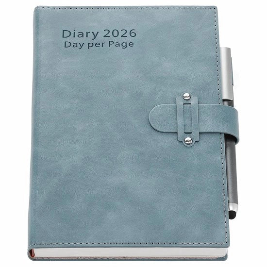 Agenda 2026 - Giorni per pagina - A5 - Copertina rigida Organizer - Incluso Penna/Stickers - Ideale per Ufficio/Scolastico - Calendario annuale