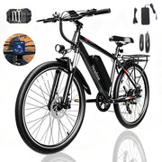 Bicicletta elettrica da 26 pollici,250 W nominali,750 W di picco con batteria rimovibile da 48V,5 velocit¨¤ di assistenza e 7 velocit¨¤ di cambio,doppi freni a disco