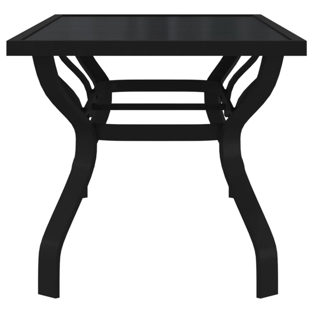 Tavolo da Giardino Nero 180x80x70 cm in Acciaio e Vetro cod mxl 34482