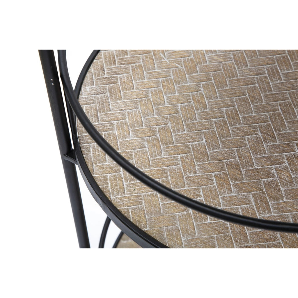 Carrello Arex in ferro e MDF nero e rovere – 40 x 41,5 x H 82 cm