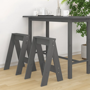 Sgabelli 2 pz grigio 40x40x60 cm in Legno Massello di Pino cod mxl 53691