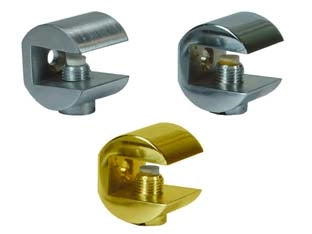 MENSOLE A MORSETTO FRESATA- - mm.23x23h. cromo satinato - 4 pezzi