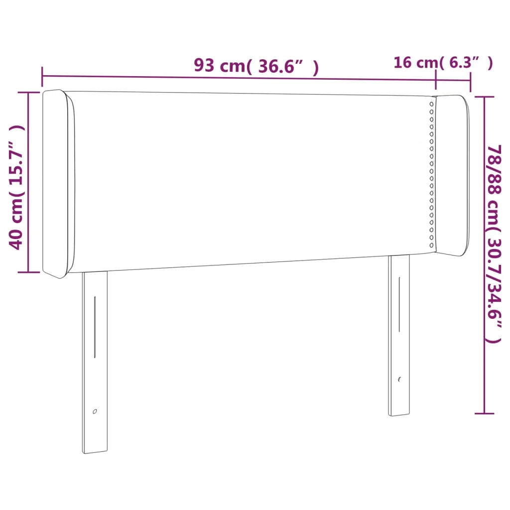Testiera-Testata Decorativa Grigio Chiaro a LED 93x16x78/88 cm in Tessuto 748881
