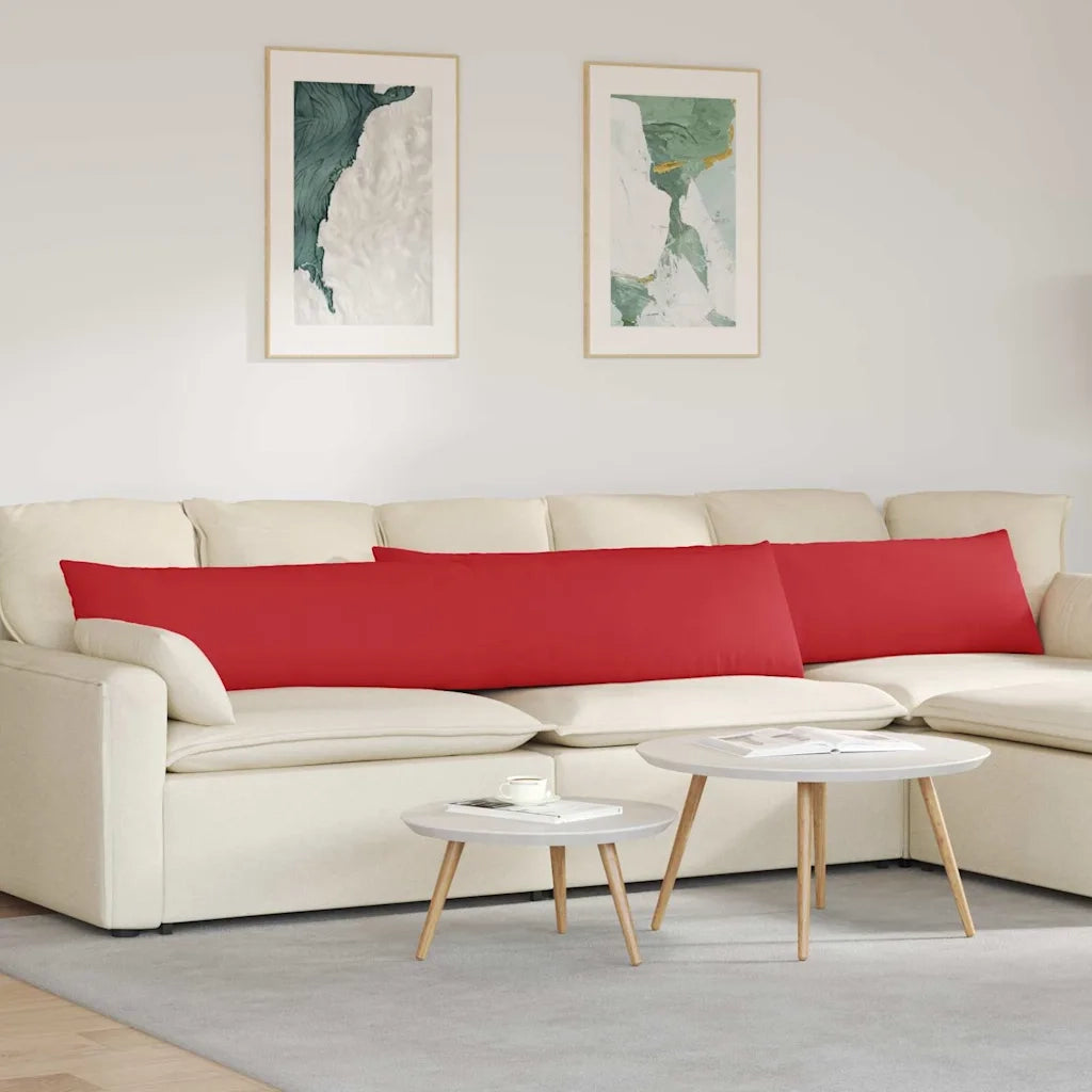 Cuscini da Divano 2 pz | Cuscini per sedie Rosso 200 x 40 cm Tessuto