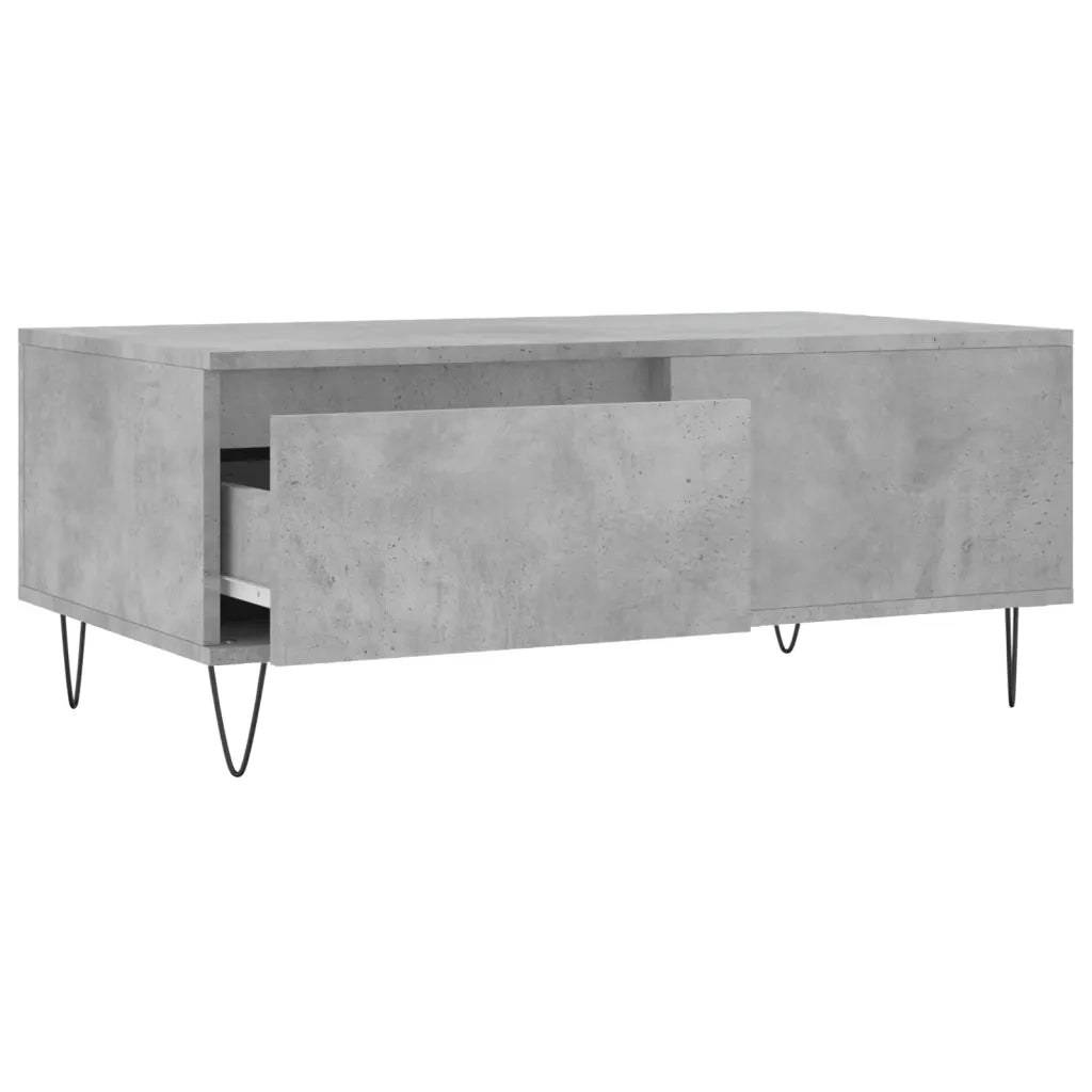 Tavolino Salotto Grigio Cemento 90x50x36,5 cm Legno Multistrato 830808