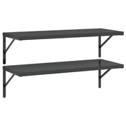 2 pz Mensole a Muro | Scaffale Parete | Ripiano a parete 100x40 cm Nero in Acciaio Inossidabile
