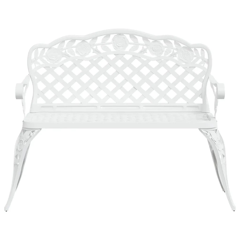 Panchina da Giardino 108 cm in Alluminio Pressofuso Bianca 317742