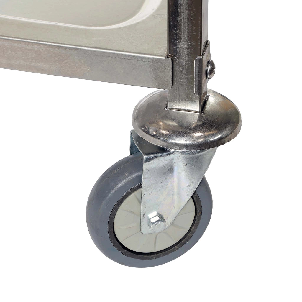 Carrello portavivande in acciaio inox 2 ripiani freni max 150kg Carrello da cucina